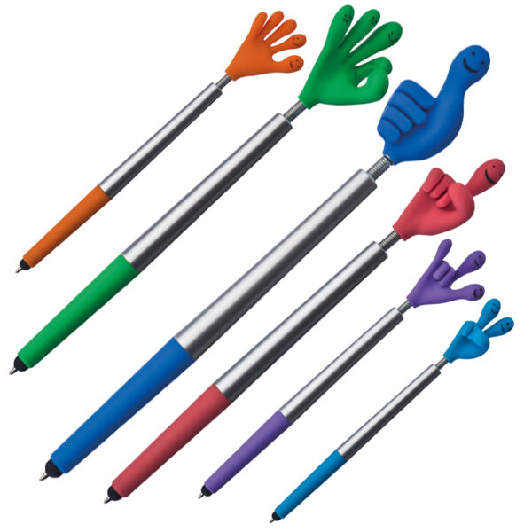 Długopis plastikowy CrisMa Smile Hand, kolor niebieski - obrazek 2