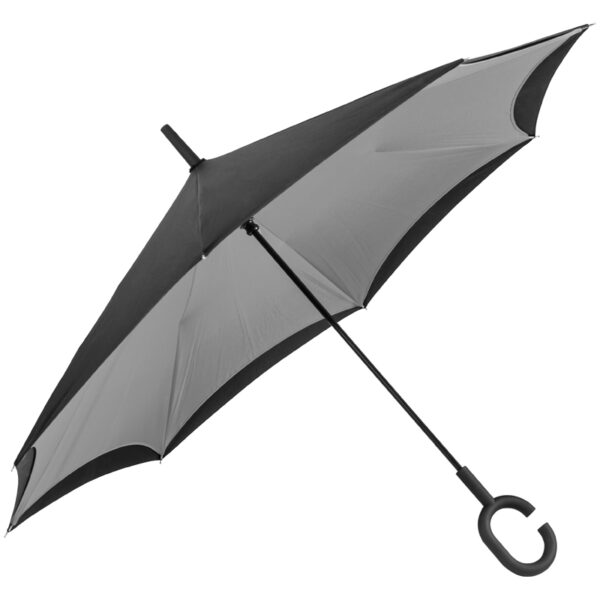 Parasol składany odwrotnie, kolor szary