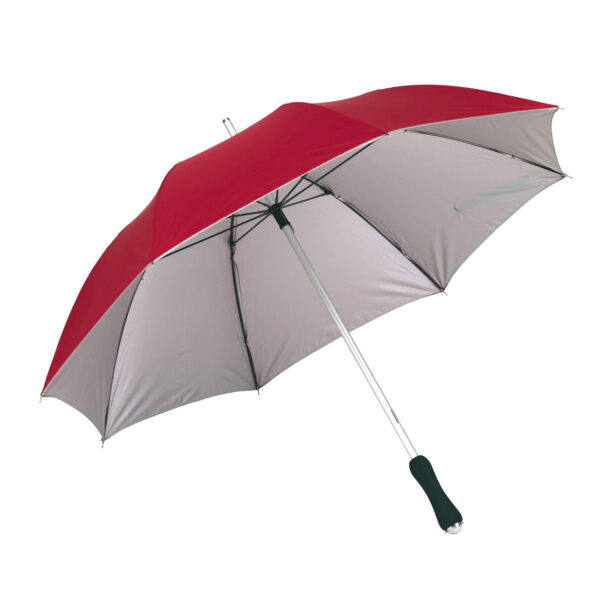Lekki parasol JOKER, kolor czerwony/srebrny - obrazek 1