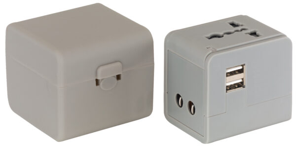 Adapter podróżny TRAVEL MATE, kolor szary - obrazek 1