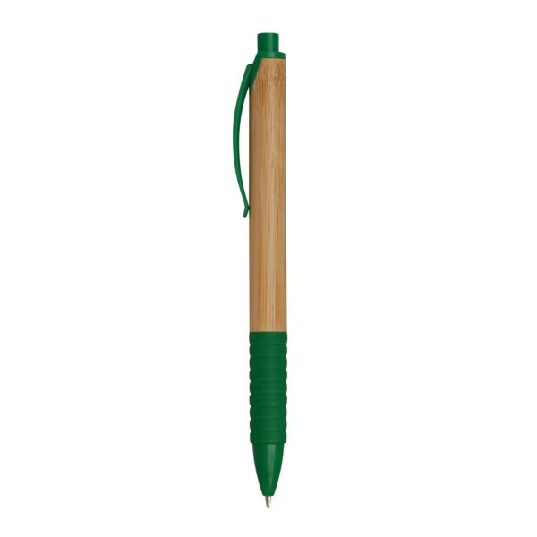 Długopis BAMBOO RUBBER, kolor brązowy/zielony