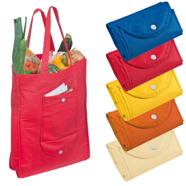 Torba na zakupy non-woven, kolor żółty - obrazek 3