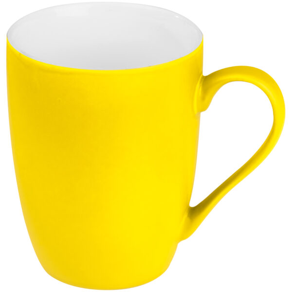 Kubek ceramiczny - gumowany, kolor żółty