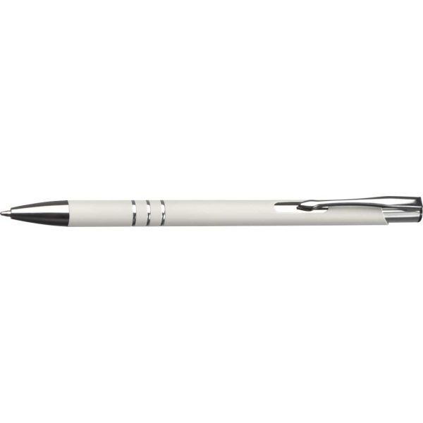Długopis metalowy soft touch NEW JERSEY, kolor biały - obrazek 1