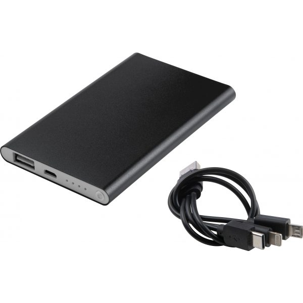 Power Bank metalowy LIETO, kolor czarny - obrazek 1