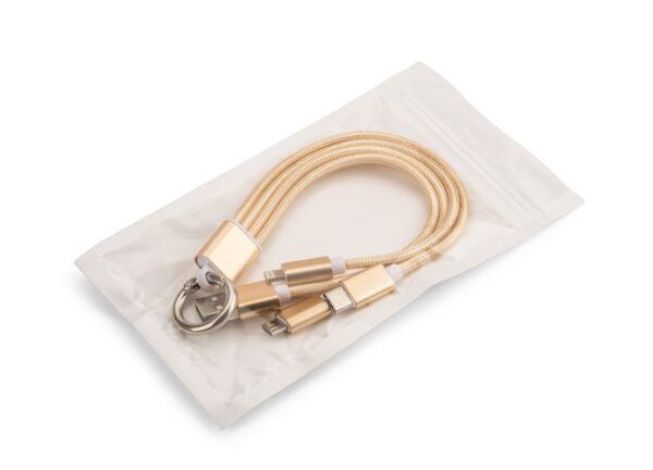 Kabel USB 3 w 1 TAUS, kolor złoty - obrazek 4