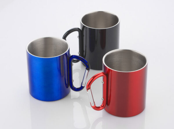 Kubek z karabińczykiem CAMP 280 ml, kolor czarny - obrazek 3