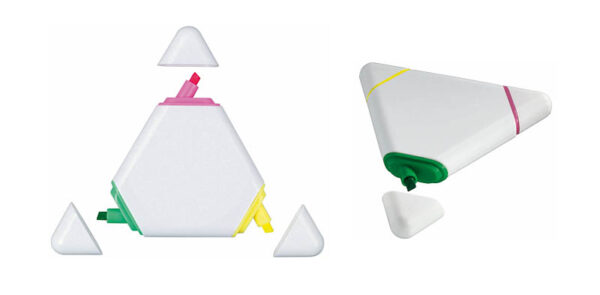 Zakreślacz TRIANGLE, kolor biały - obrazek 1