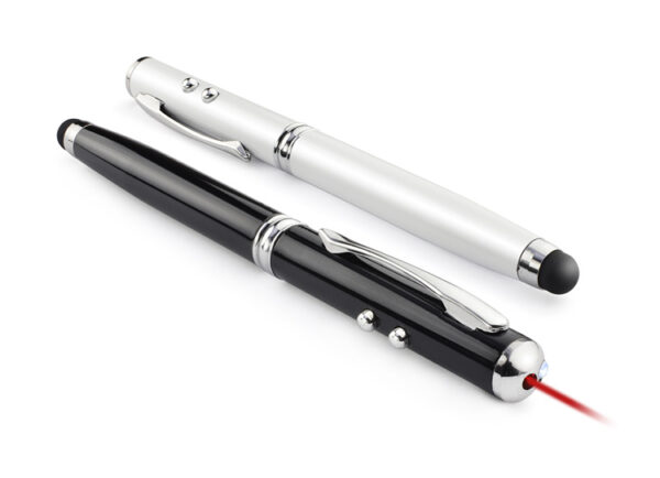 Długopis touch pen QUATRO, kolor biały - obrazek 3