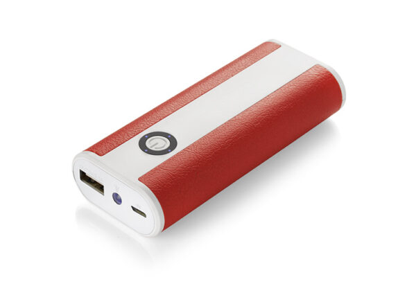 Power bank REMOTE 5200 mAh, kolor czerwony - obrazek 1