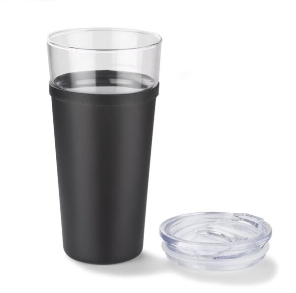 Kubek szklany GLATT 428 ml, kolor czarny - obrazek 2