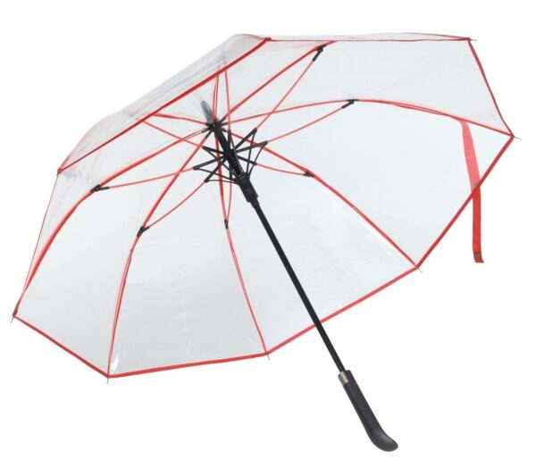 Automatyczny parasol VIP Ø103 cm, kolor czerwony-transparentny - obrazek 1
