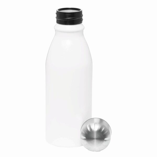 Aluminiowa butelka do picia FANCY 500 ml, kolor biały, srebrny - obrazek 3