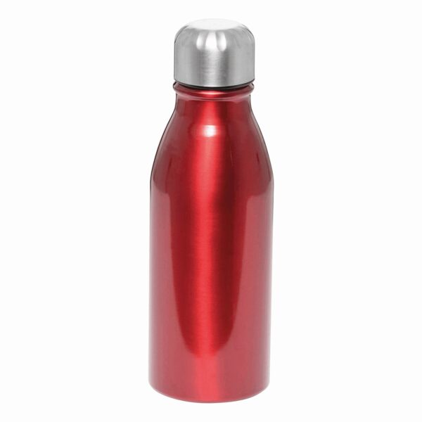 Aluminiowa butelka do picia FANCY 500 ml, kolor czerwony, srebrny - obrazek 1