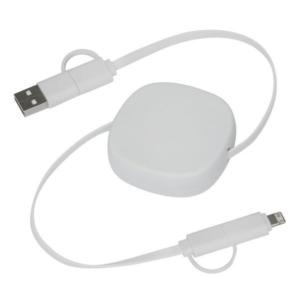 Kabel do ładowania i przesyłania danych TRANSFER SQUARE, kolor biały - obrazek 2