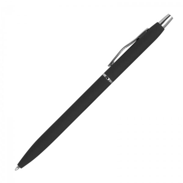 Długopis metalowy soft touch Marcello, kolor czarny - obrazek 2