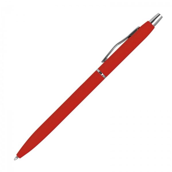 Długopis metalowy soft touch Marcello, kolor czerwony