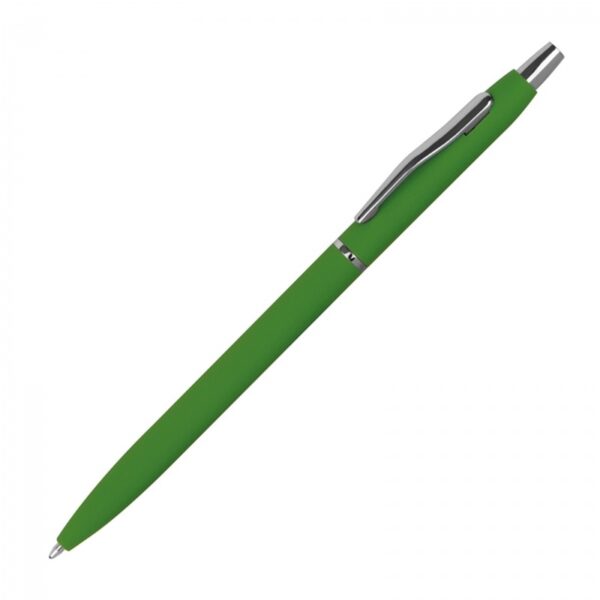Długopis metalowy soft touch Marcello, kolor zielony