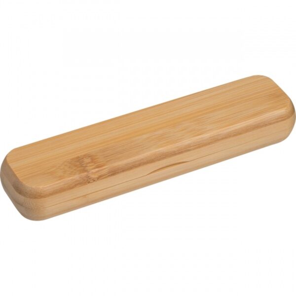 Długopis bambusowy w etui, kolor beżowy - obrazek 3