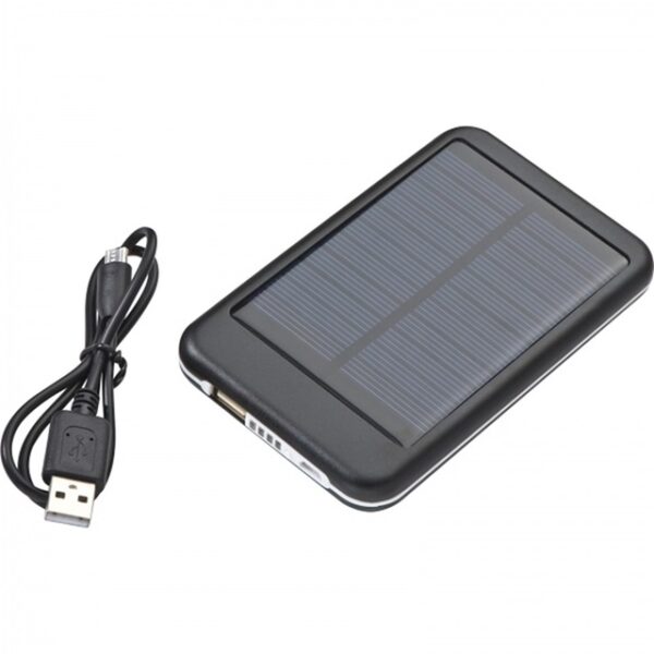 Power bank 4000 mAh solarny, kolor czarny