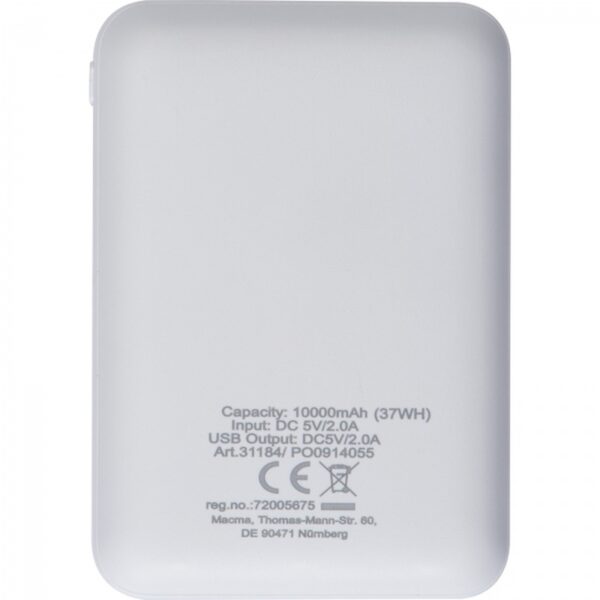 Power bank 10000 mAh, kolor biały - obrazek 4