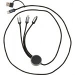 Kabel do ładowania 4w1, podświetlany, kolor czarny