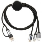 Kabel do ładowania 4w1, podświetlany, kolor czarny - obrazek 2