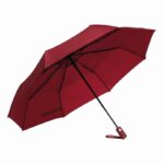 Automatyczny wiatroodporny składany parasol ORIANA, kolor ciemnoczerwony