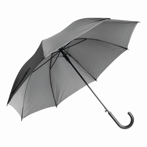 Parasol automatyczny DOUBLY, kolor czarny/szary - obrazek 1