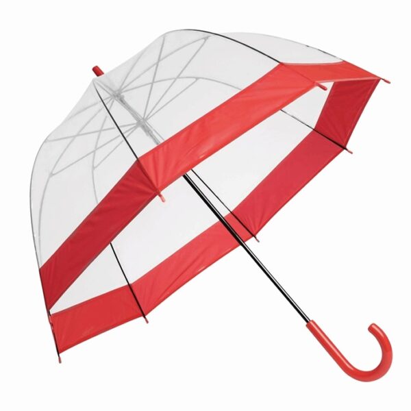 Parasol HONEYMOON Ø83 cm, kolor czerwony-transparentny