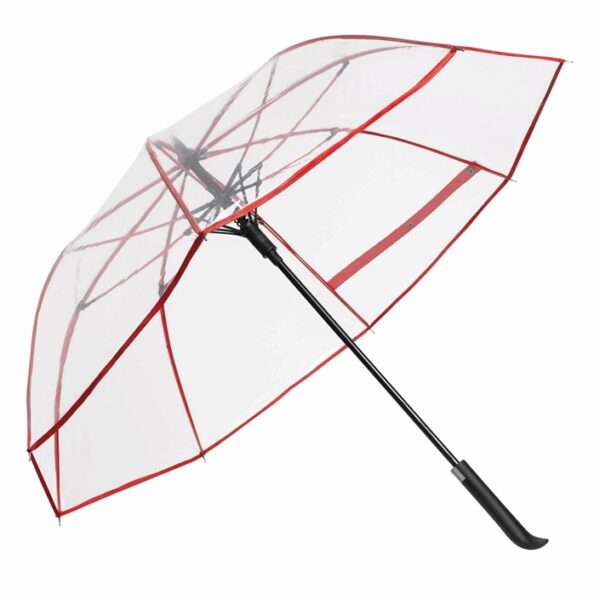 Automatyczny parasol VIP Ø103 cm, kolor czerwony-transparentny