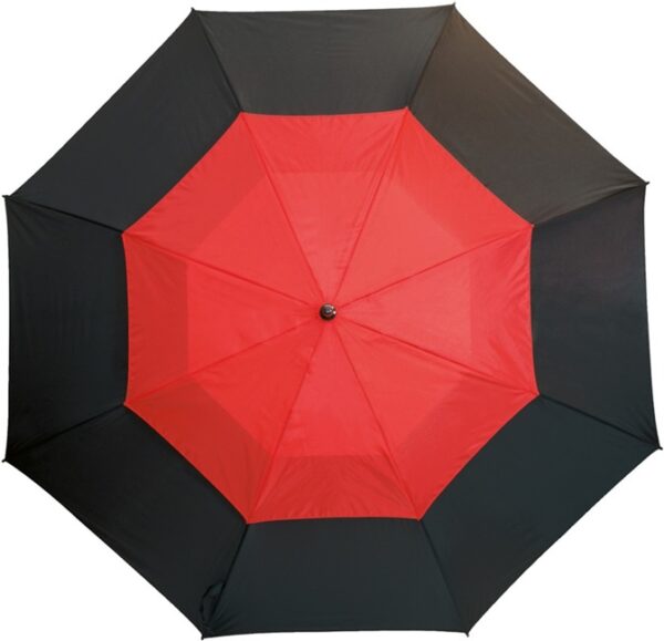 Parasol typu golf MONSUN, kolor czarny/czerwony