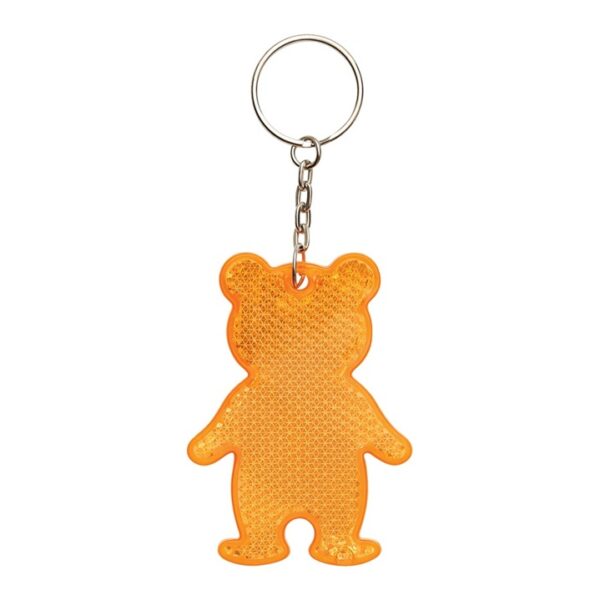 Brelok odblaskowy TEDDY, kolor pomarańczowy - obrazek 3