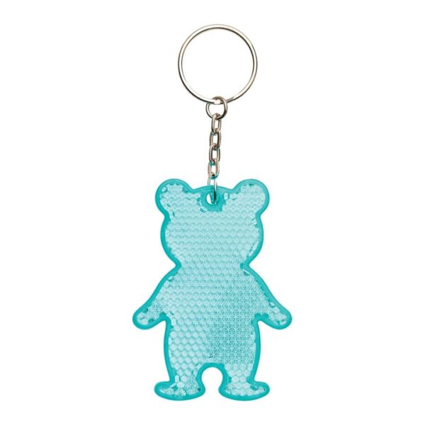 Brelok odblaskowy TEDDY, kolor turkusowy - obrazek 3