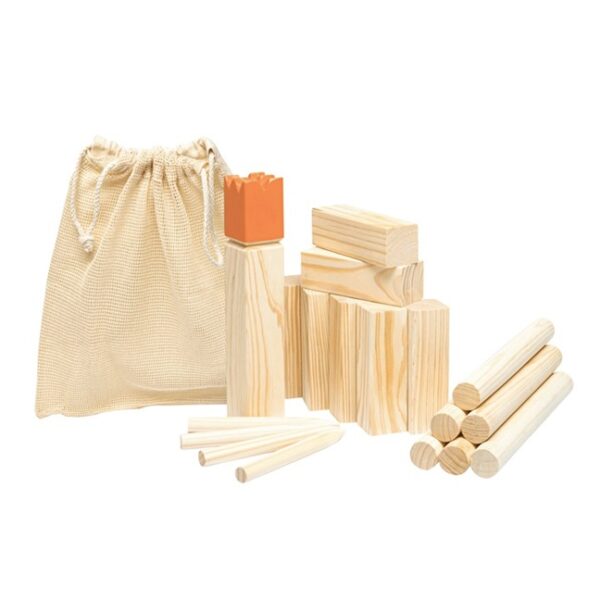 Gra szachy wikingów KUBB, kolor brązowy