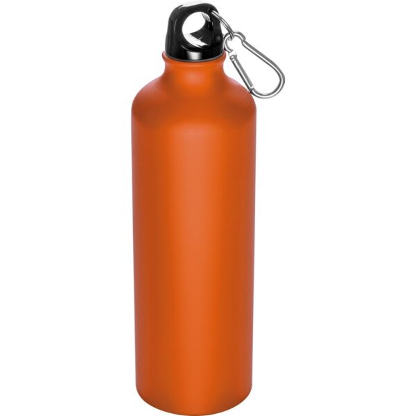 Bidon metalowy z karabińczykiem 800 ml, kolor pomarańczowy