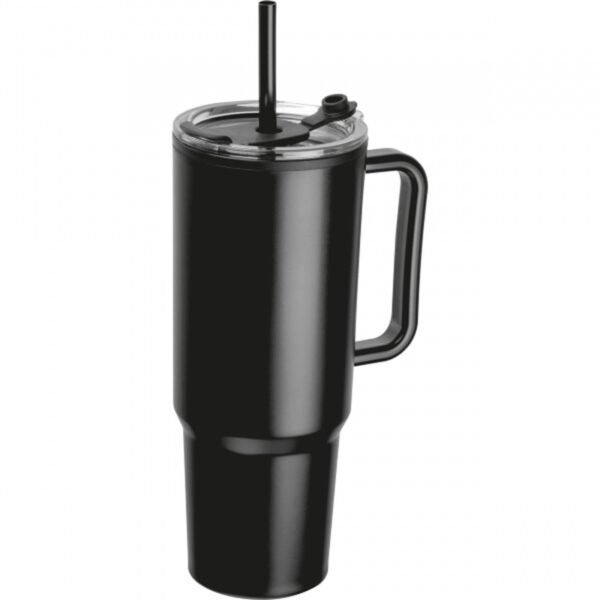 Kubek ze słomką XXL 1200 ml, kolor czarny