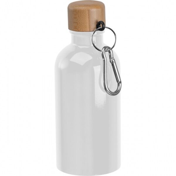 Butelka metalowa Mattia 400 ml, kolor biały