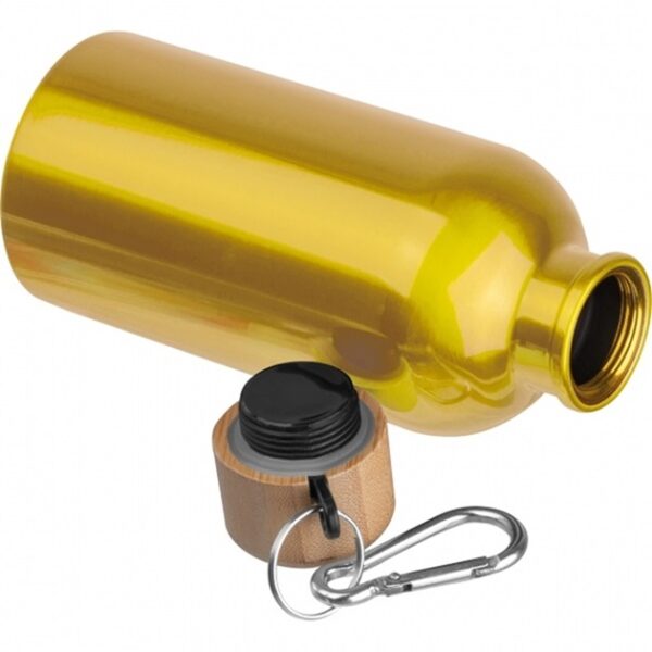 Butelka metalowa Mattia 400 ml, kolor żółty - obrazek 2