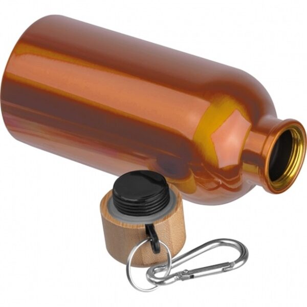 Butelka metalowa Mattia 400 ml, kolor pomarańczowy - obrazek 2