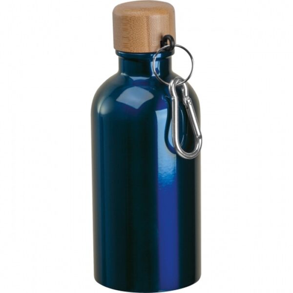Butelka metalowa Mattia 400 ml, kolor granatowy