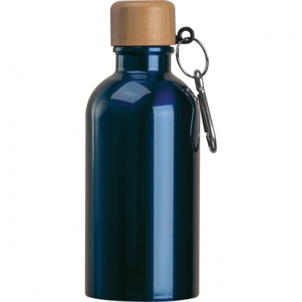 Butelka metalowa Mattia 400 ml, kolor granatowy - obrazek 3