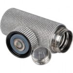 Butelka termiczna 350 ml z cyrkoniami, kolor szary - obrazek 2