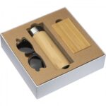 Zestaw butelka 350 ml, okulary, power bank 8000 mAh, kolor biały - obrazek 3