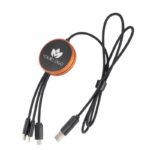 Kabel z ładowarką indukcyjną 4w1, kolor beżowy