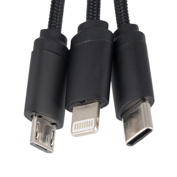 Kabel 3w1 z podświetlanym logo w drewnianej obudowie - LH-ZM04, kolor beżowy - obrazek 2