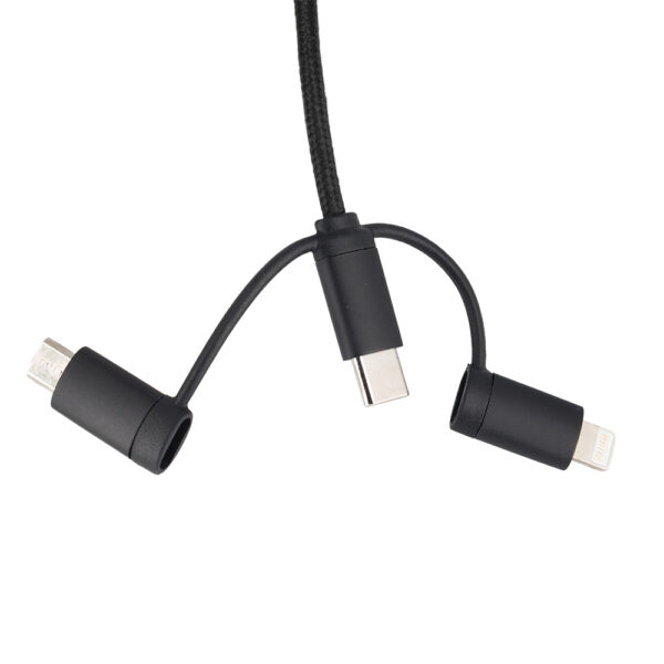 Kabel 4w1 z podświetlnym logo - LH-ZM02, kolor czarny - obrazek 2