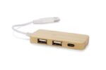 Rozdzielacz bambusowy HUB USB RIVO - obrazek 2